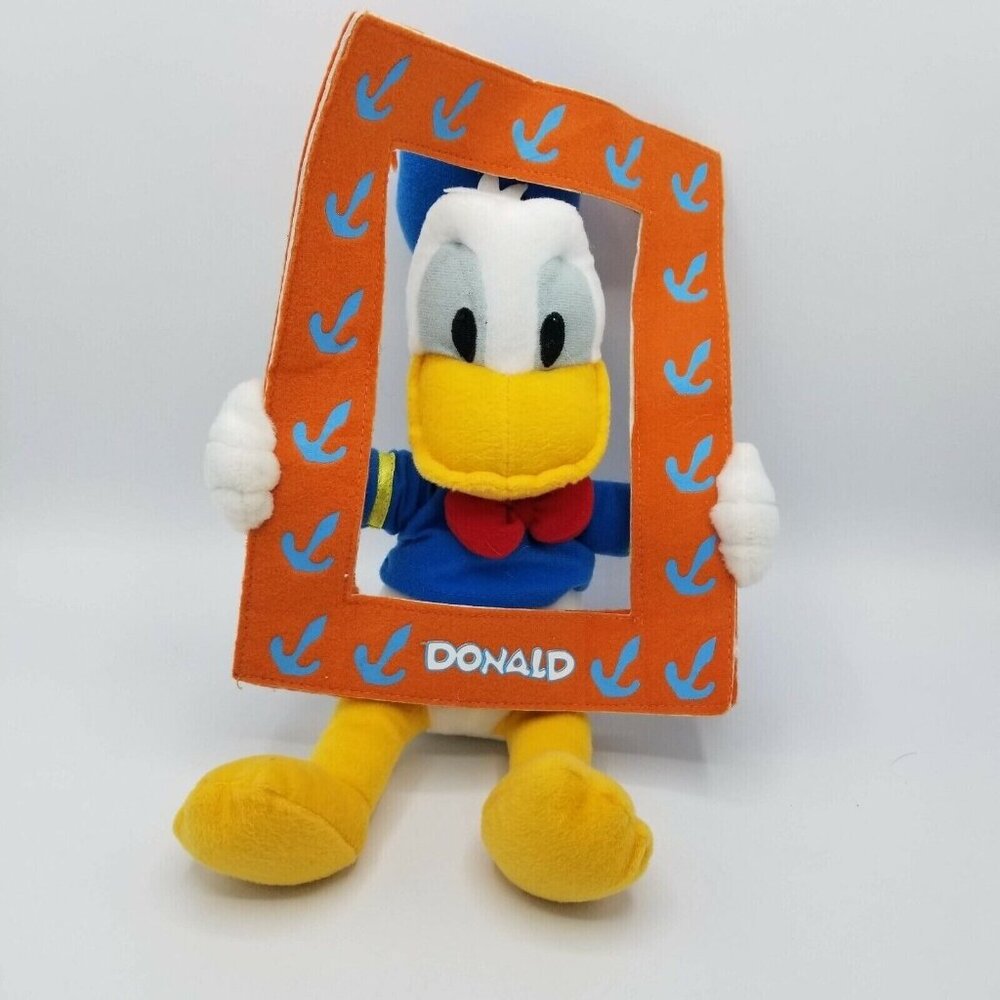 Disney Retro Donald Duck Plush Photo Frame Vintage‎ Stuffed Toy Nautical 9"